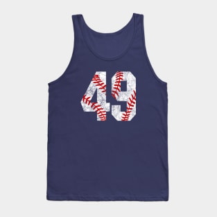 Vintage #49 Baseball Laces Baseball Mom Jersey Love Baseball Tank Top